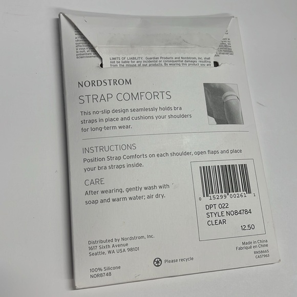 Nordstrom Clear Silicone Strap Comforts Bra Strap Cusions - New in Packaging - Picture 2 of 2